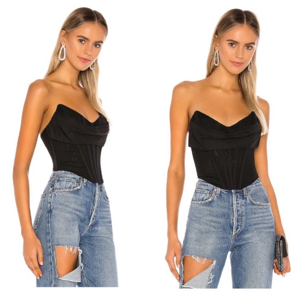 NBD | NWT Hailee Bustier Corset Mesh Top in Black Size S